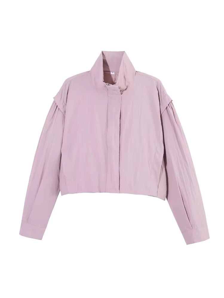 SOERA Emma Cropped Windbreaker Jacket - Jacket - SOERA-671107-BEI-XS-92419 Creme XS