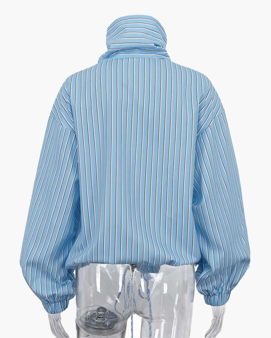 SOERA Carla Stripe High Neck Shirt - Blouse - SOERA-274179-BLU-L-51139 Blue L