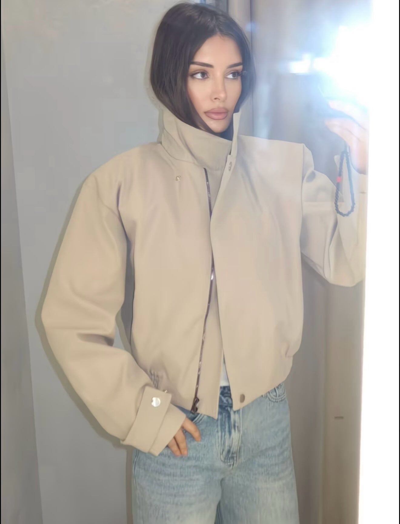 Carmen Cropped Bomber Jacket