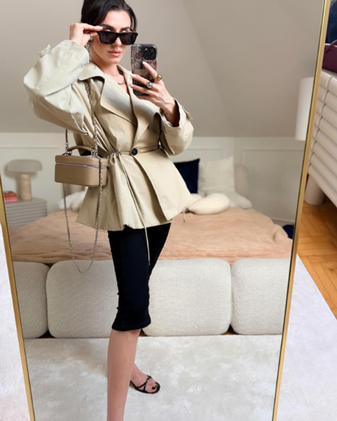 SOERA Emilia Lapel Collar Drawstring Trench Coat - Coat - SOERA-552131-KHA-M-24003 Beige M