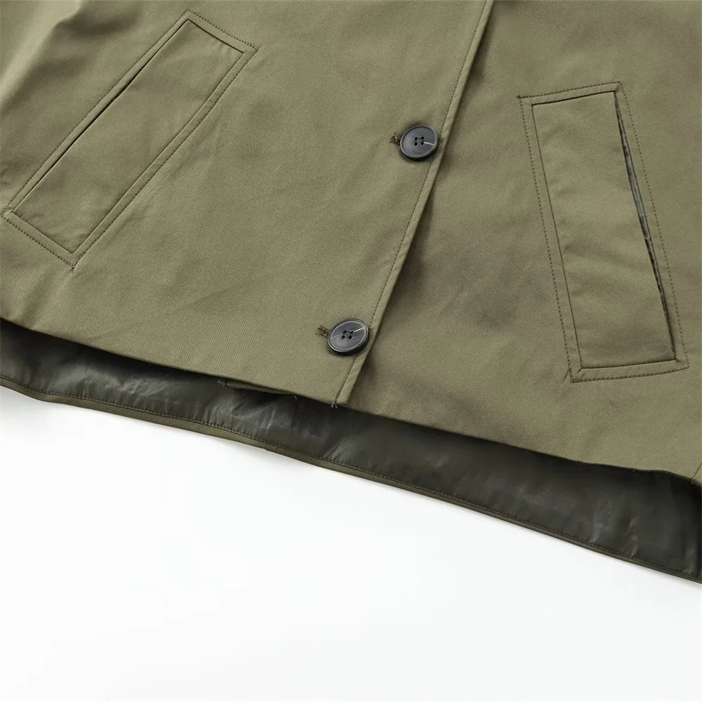 SOERA Julia Hooded Trench Coat - Coats & Jackets - 3256807450484976-;uT1757549903551306285 Army Green M