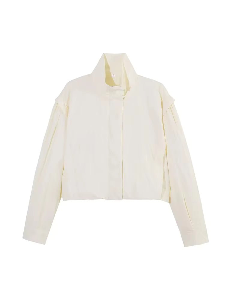 SOERA Emma Cropped Windbreaker Jacket - Jacket - SOERA-671107-BEI-XS-92419 Creme XS