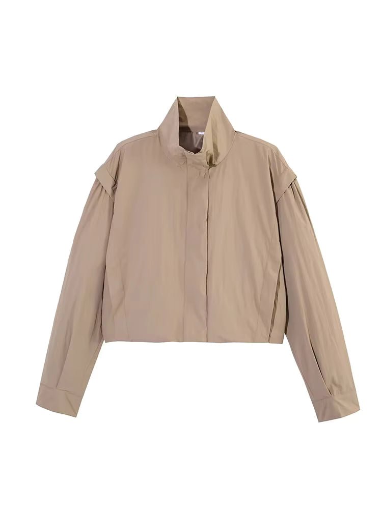 SOERA Emma Cropped Windbreaker Jacket - Jacket - SOERA-671107-BEI-XS-92419 Creme XS