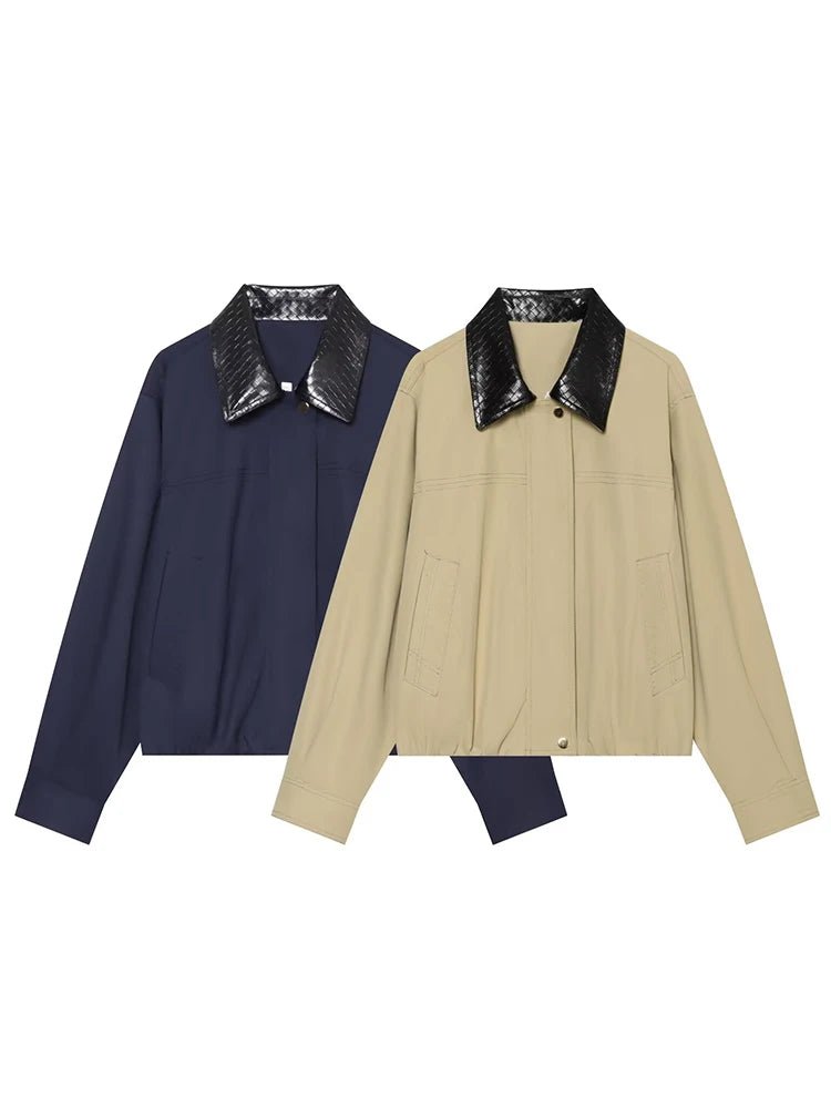 SOERA Linda Contrast Collar Bomber Jacket - Jacket - SOERA-262147-NAV-XS-34819 Navy XS