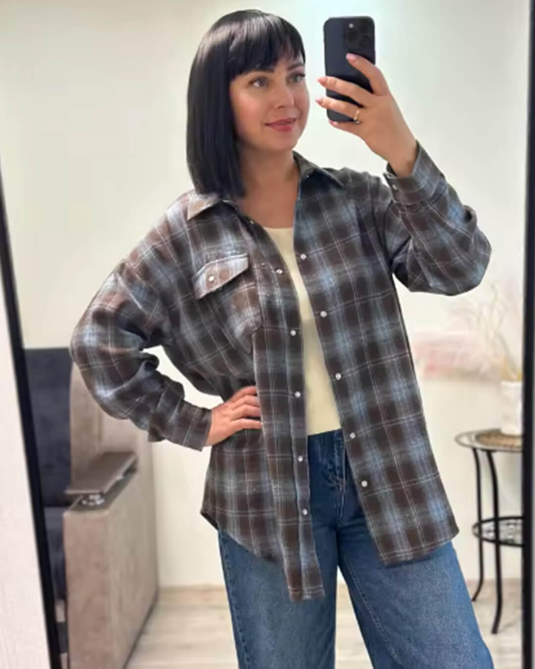Melissa Oversized Plaid Shirt
