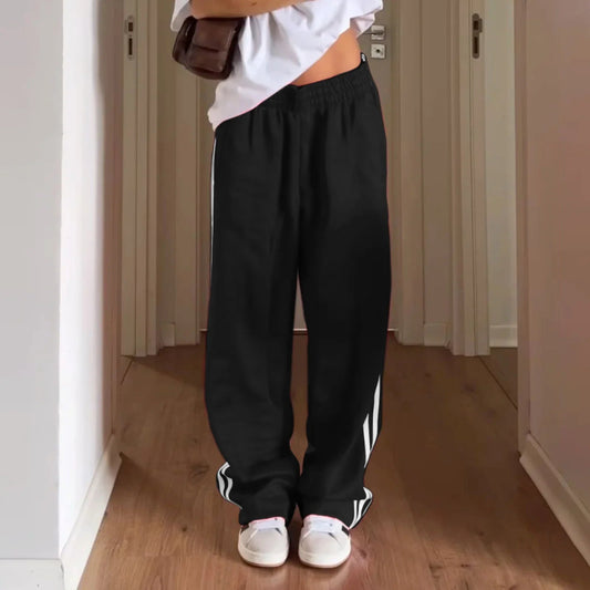 SOERA Sandra Striped Drawstring Sweatpants - Pants - SOERA-079043-BLA-S-59587 Black S