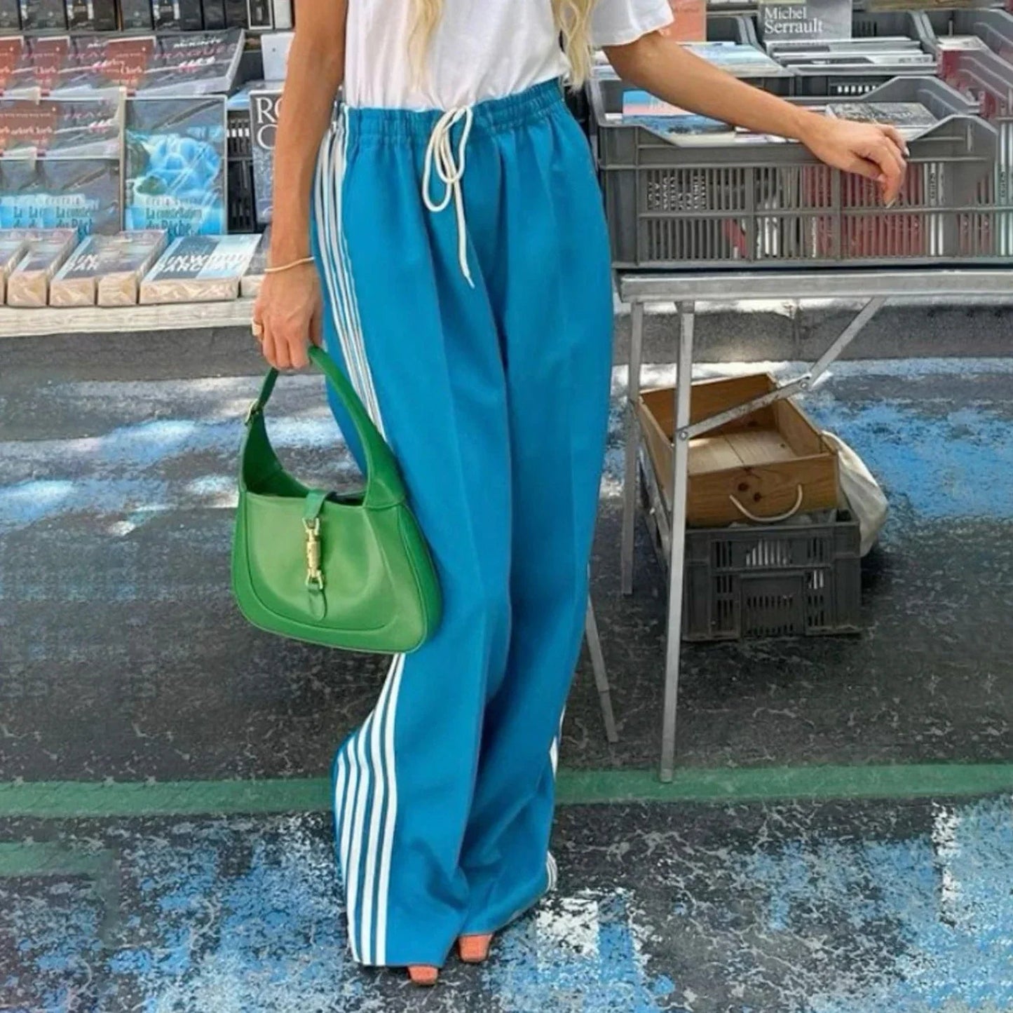 SOERA Sandra Striped Drawstring Sweatpants - Pants - SOERA-079043-BLU-S-57891 Blue S