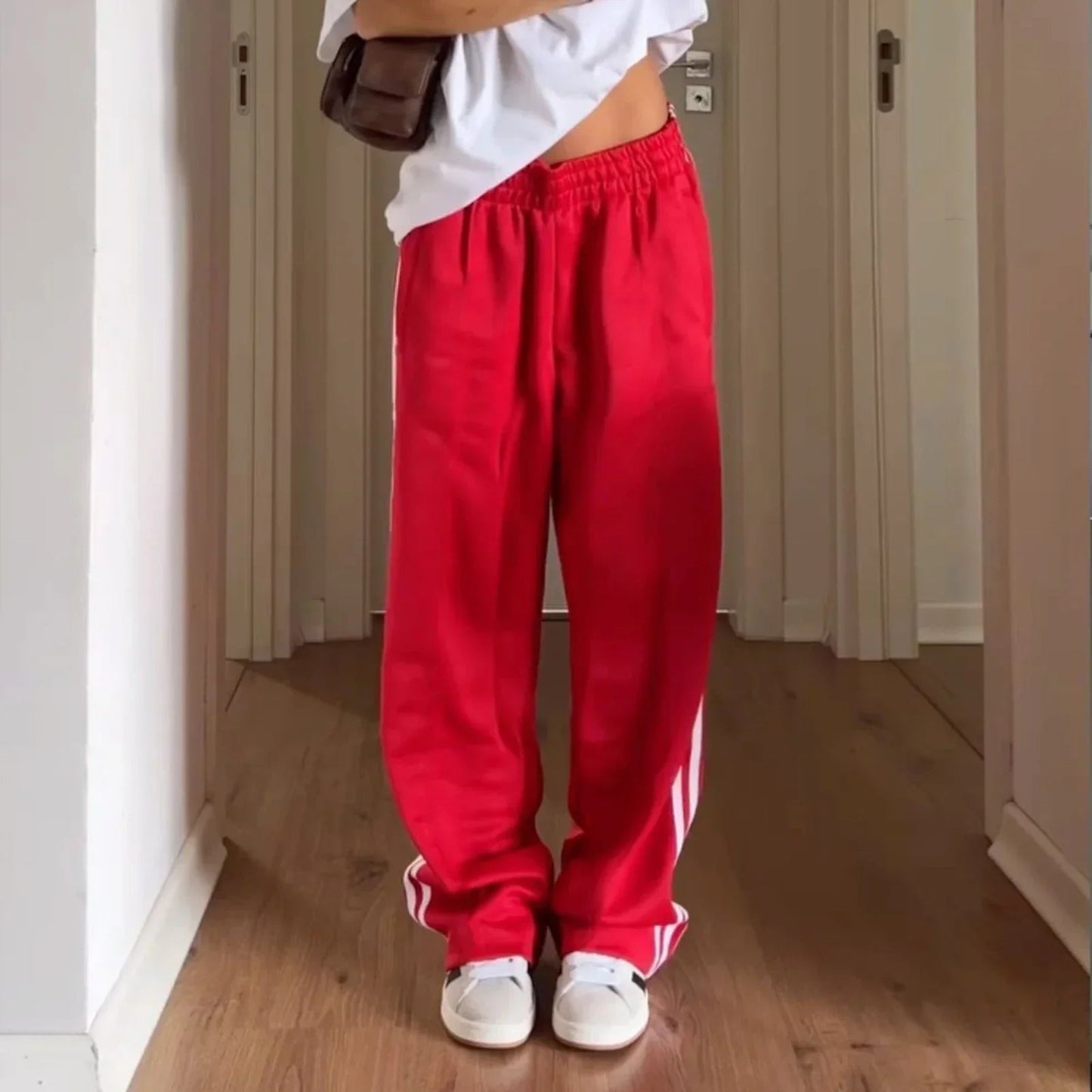 SOERA Sandra Striped Drawstring Sweatpants - Pants - SOERA-079043-RED-S-54499 Red S